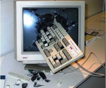 Broken monitor and keyboard