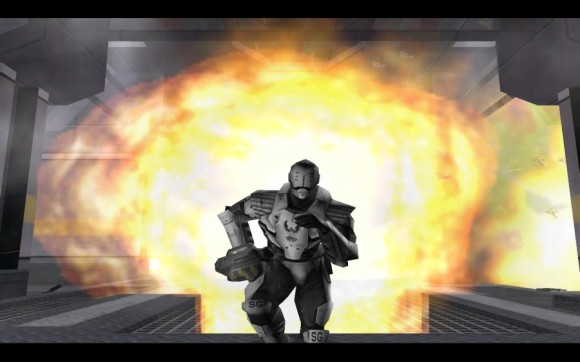 Red Faction - running from an explosion