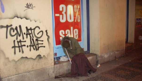 I looked for images called 'Random Conjecture' but just got pictures of The Big Bang Theory so instead here is a picture of a sad homeless guy in Prague